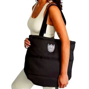 Victoria's Secret‎ Pink Puffer Quilted Tote Bag Gym Oversized Slouchy Black NWT